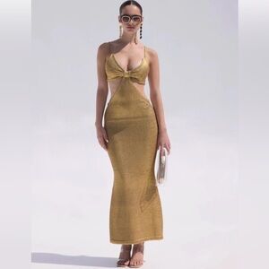 Cult Gaia Gold Serita Dress Size Small